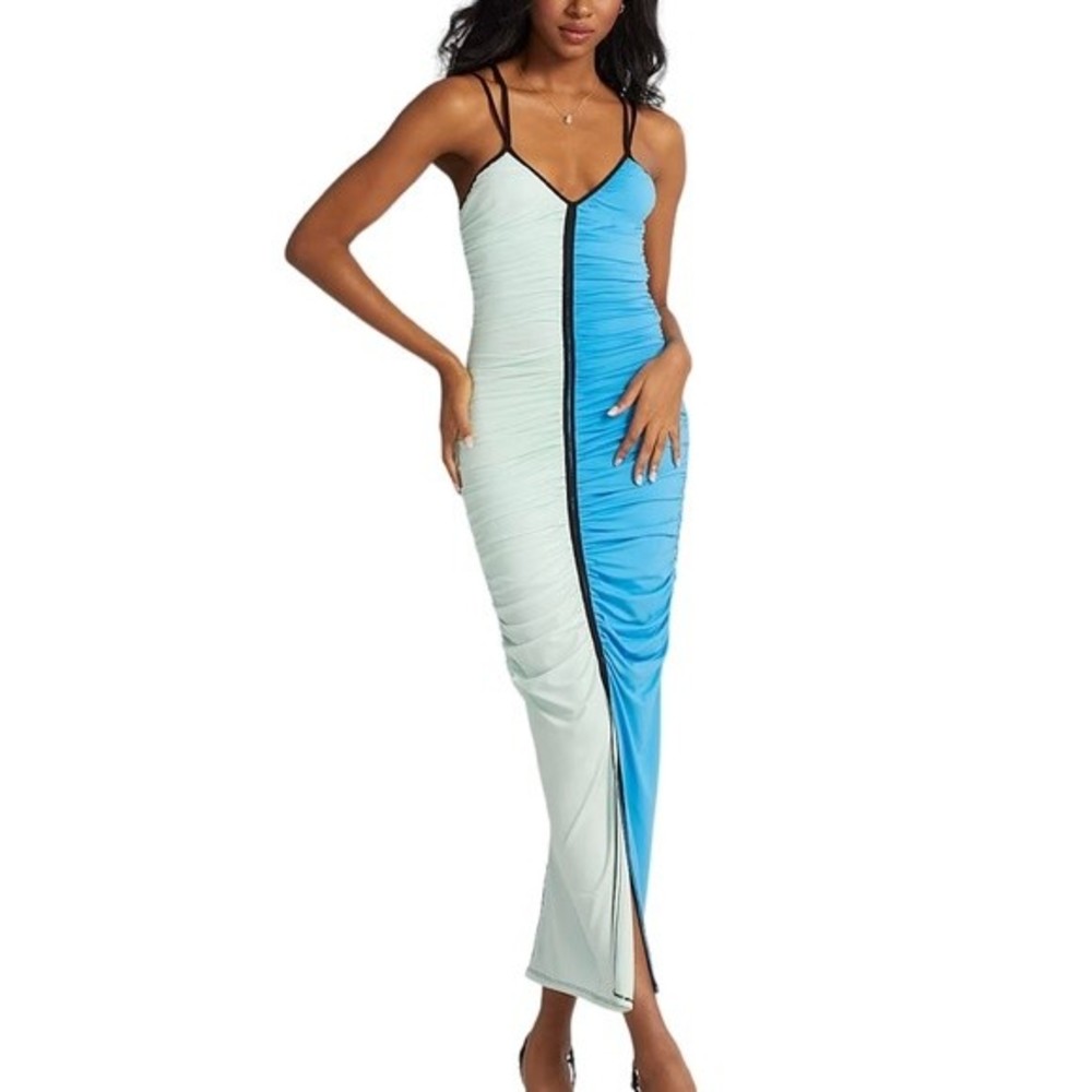 GABRIELLE UNION LATEEFA COLOR-BLOCK KNIT MIDI DRESS SIZE 2